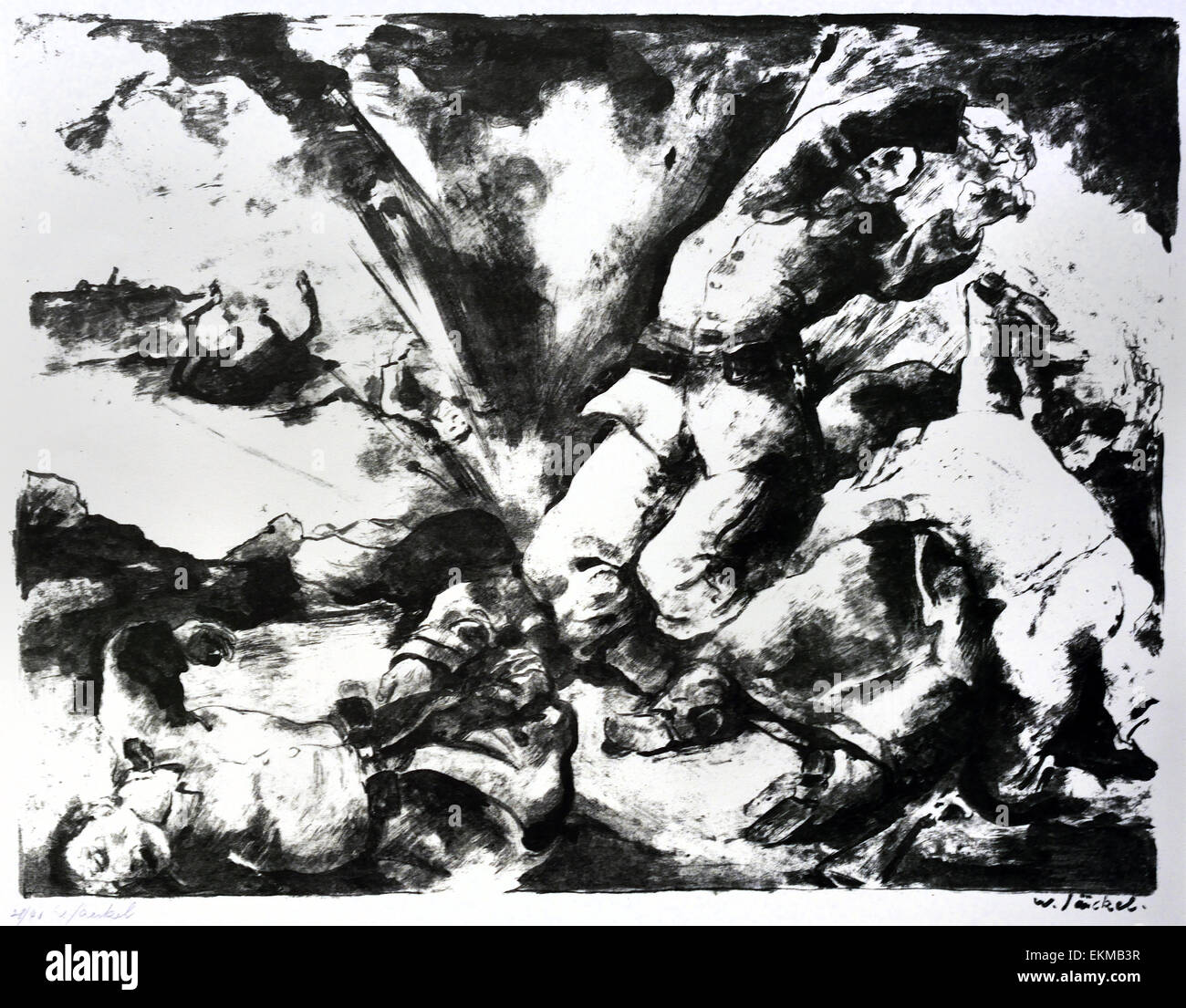 Memento Erster Weltkrieg 1914/15 Willy Jaeckel 1888-1944 Berlin deutsche Deutschland (Lithographien) Stockfoto