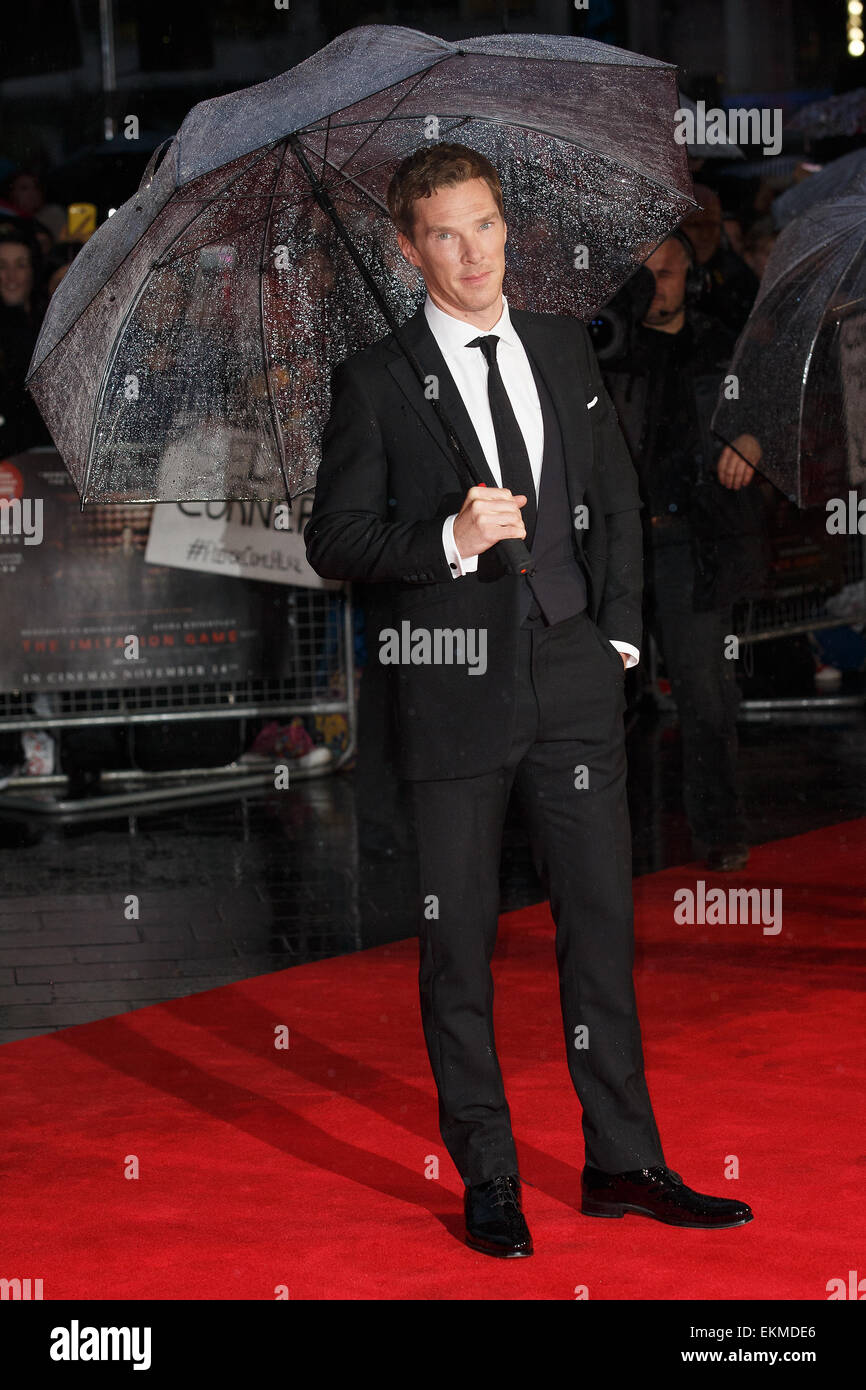 Die Nachahmung Spiel, Opening Night Gala-europäische Premiere statt im Odeon Leicester Square-Ankünfte Featuring: Benedict Cumberbatch Where: London, Vereinigtes Königreich bei: 8. Oktober 2014 Stockfoto