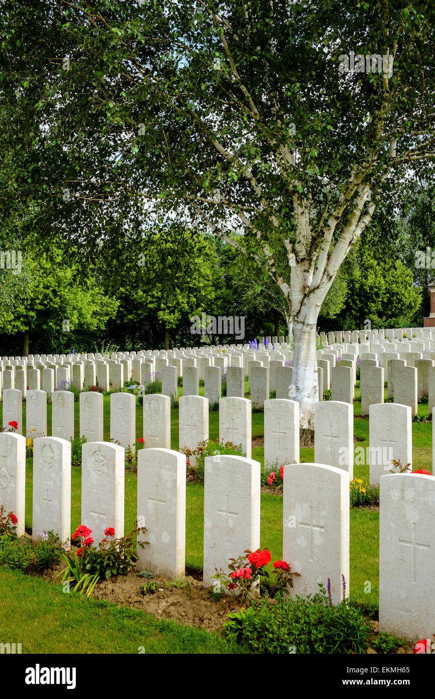 WW1 Weltkrieg Friedhof Friedhof Denkmal Belgien Stockfoto