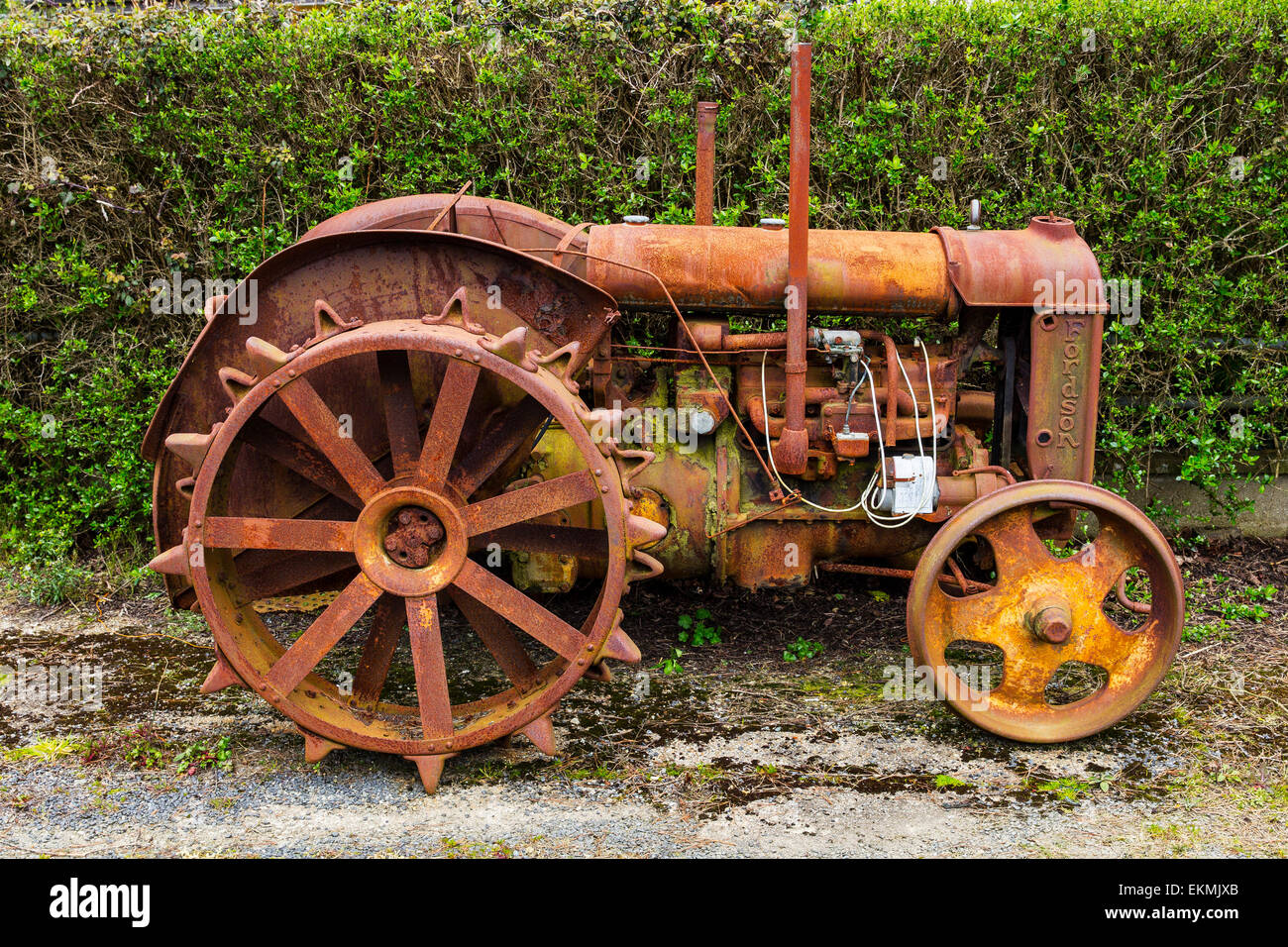 Antike alte verrostete Fordson landwirtschaftliche Zugmaschine Stockfoto