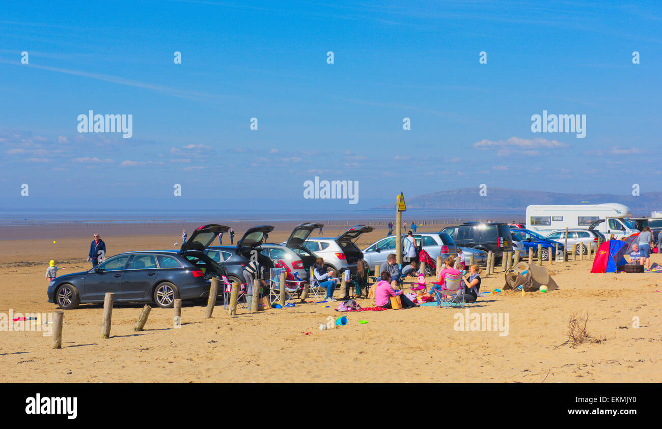 Ebbe am Berrow Beach in der Nähe von Burnham-on-Sea, Somerset Stockfoto