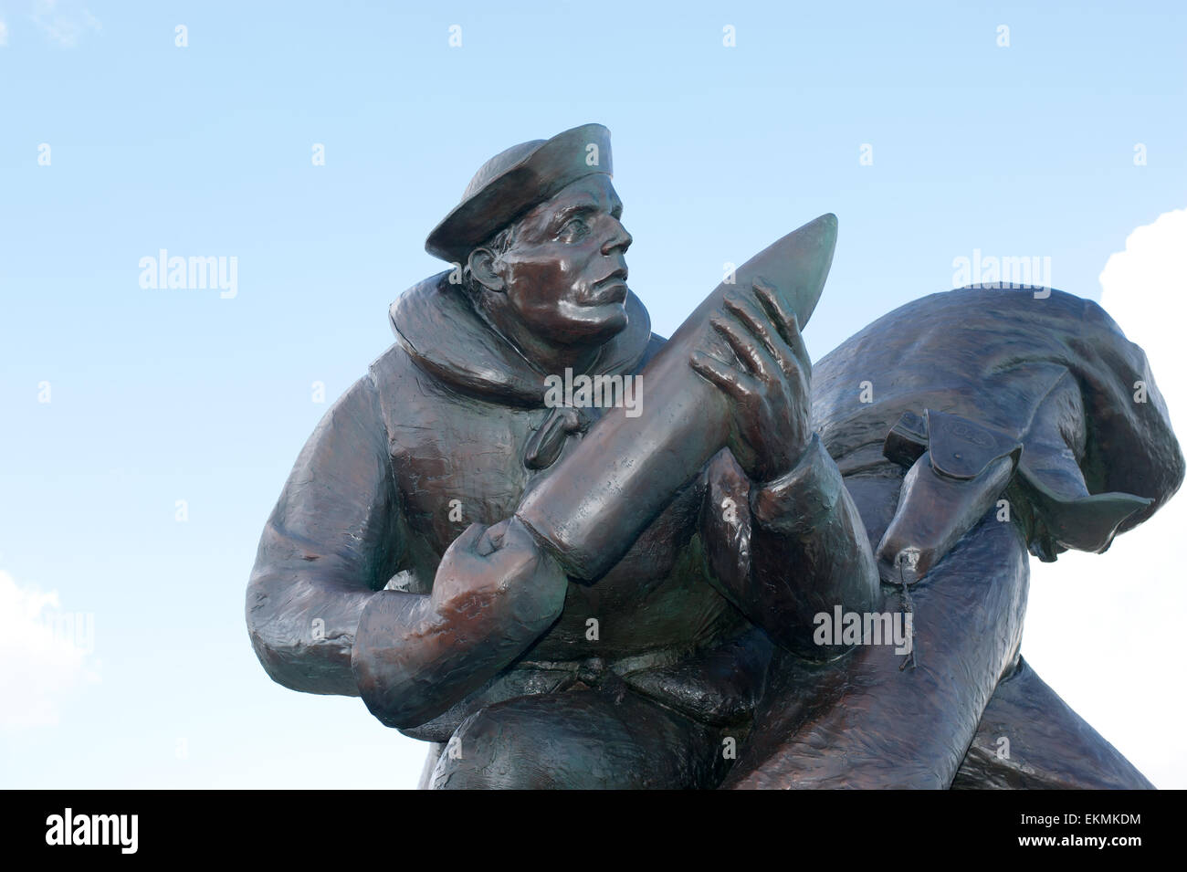 US Marine-Denkmal mit Blick aufs Meer am Utah Beach in der Normandie, Frankreich. Stockfoto