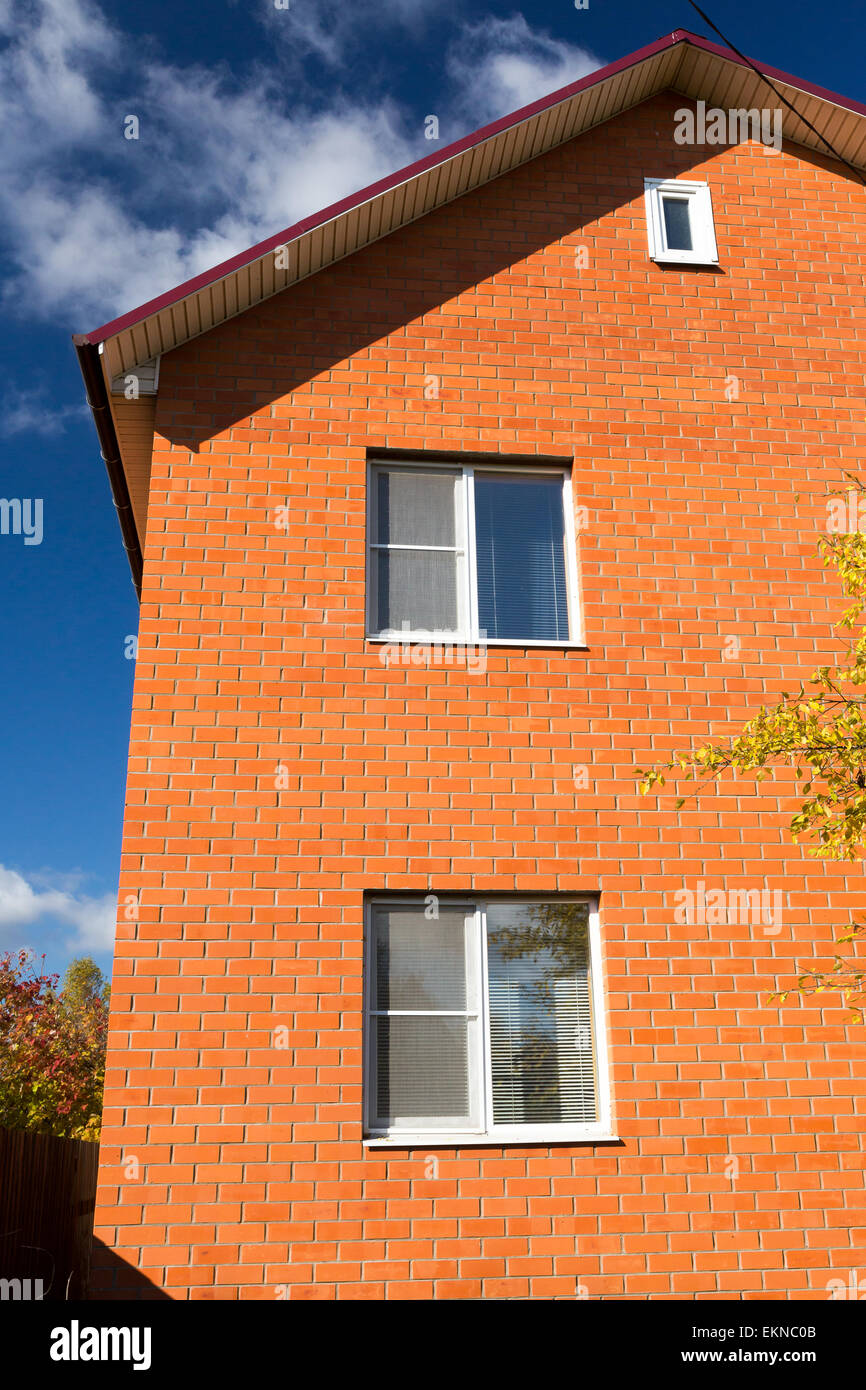 Ziegel-Haus-Fassade Stockfoto