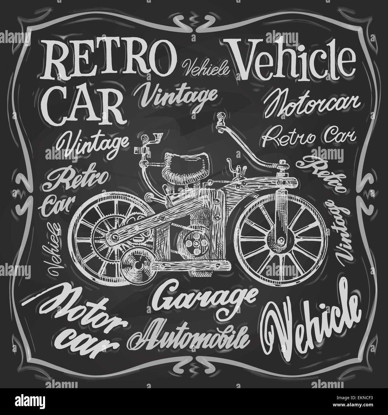 Retro-Auto-Vektor-Logo-Design-Vorlage. Fahrzeug oder die Beförderung Symbol. Stockfoto