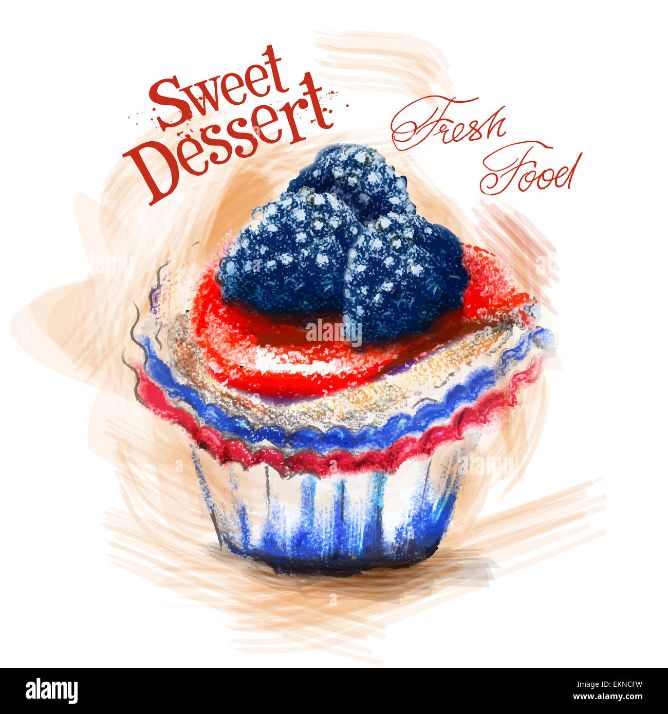 Dessert-Vektor-Logo-Design-Vorlage. Kuchen oder frische Lebensmittel-Symbol. Stockfoto