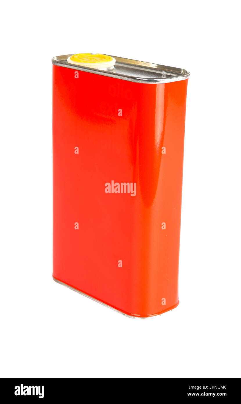 Red Oil kann isoliert auf weiss Stockfoto