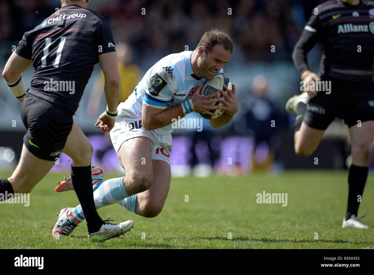 Jamie Roberts - 05.04.2015 - Racing Metro 92 / Sarances - 1/4Finale europäischen Champions Cup.Photo: Andre Ferreira / Icon Sport Stockfoto
