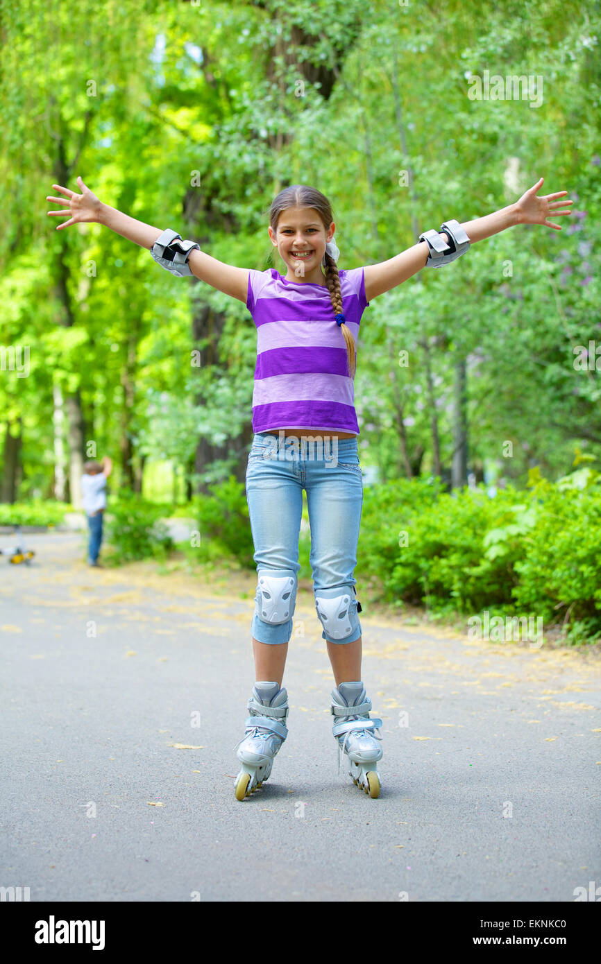 Rollschuh-Mädchen Stockfoto