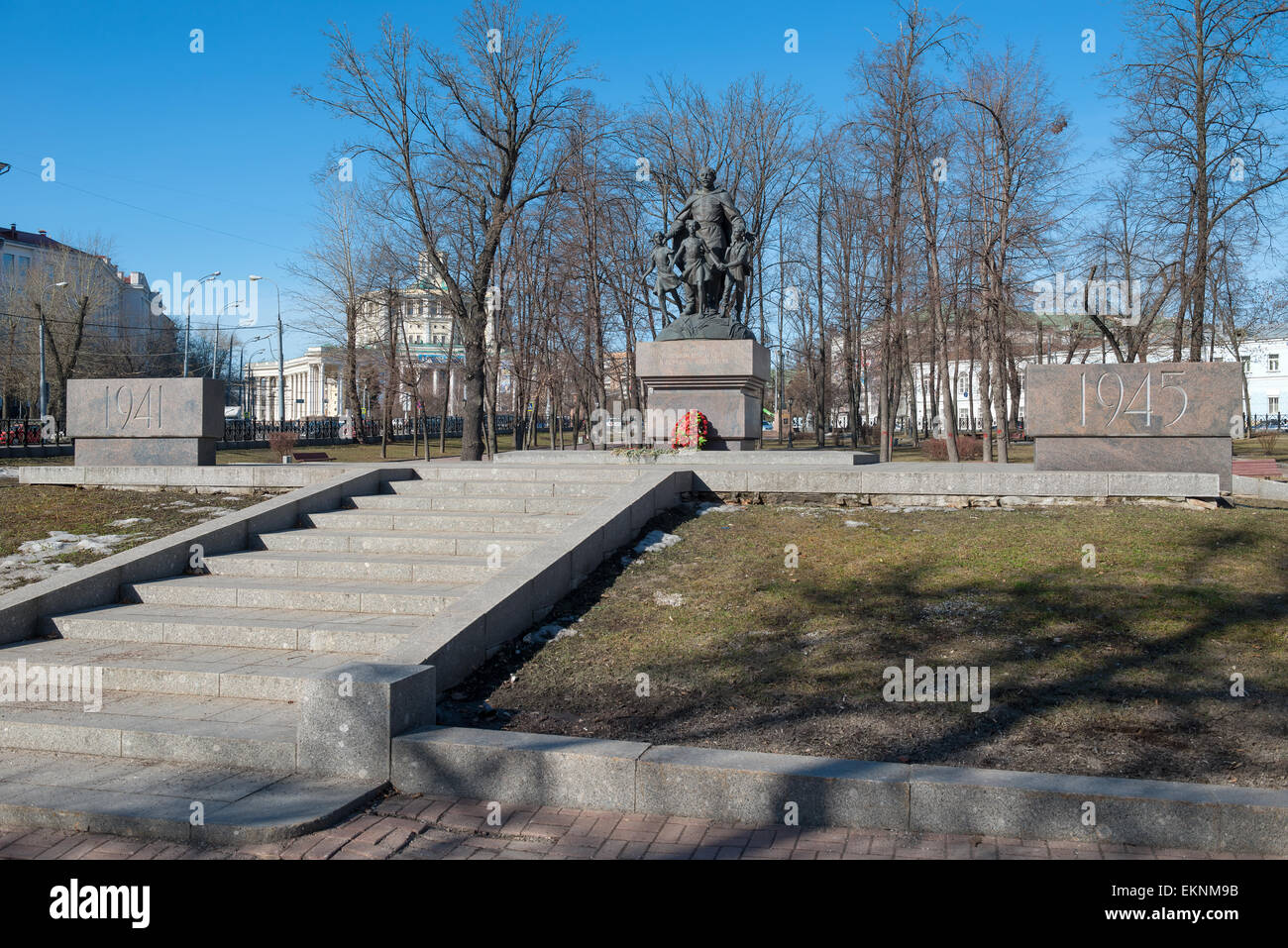 Denkmal für Soldaten, die Frieden und Freiheit im Kampf gegen den Faschismus zu verteidigen. Moskau, Samotechnaja Straße. Gegründet im Jahr 2006 Stockfoto