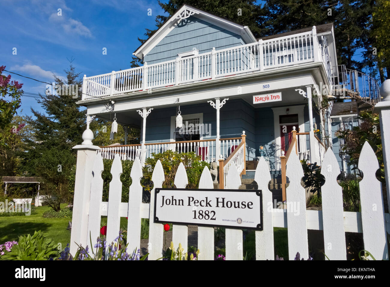Katys Inn Bed &amp; Breakfast in La Conner, Washington.  Aussenansicht Gebäude einer ländlichen B & b in der Skagit Valley, WA, USA Stockfoto