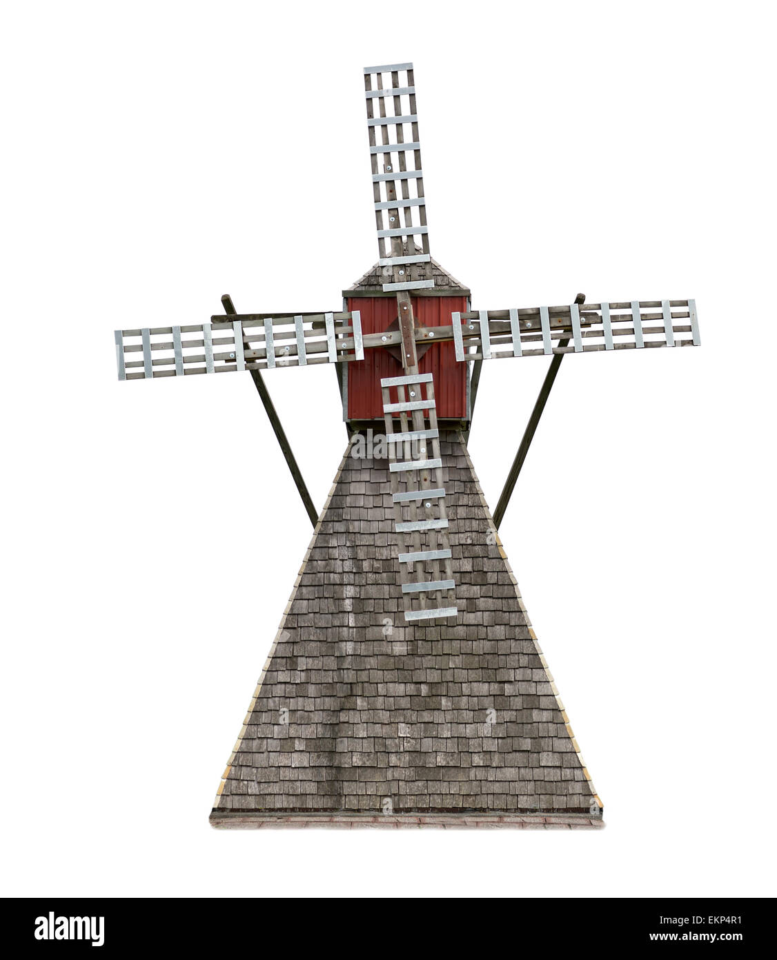 Alte hölzerne Windmühle Stockfoto