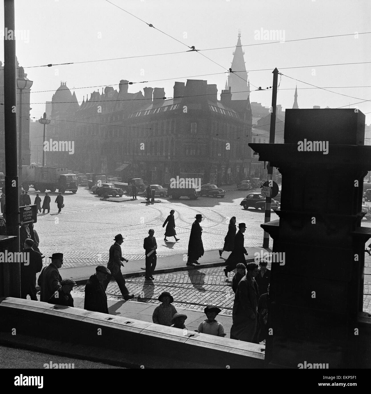 Ansichten von Liverpool, Merseyside, 13. Mai 1954. Stockfoto