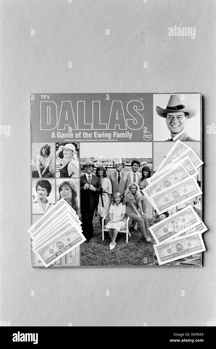 Das Brettspiel Dallas, basierend auf der beliebten amerikanischen Seifenoper. September 1980. Stockfoto