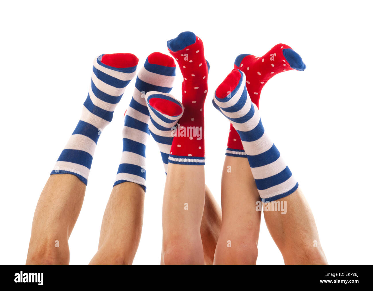 Füße in Socken Stockfoto