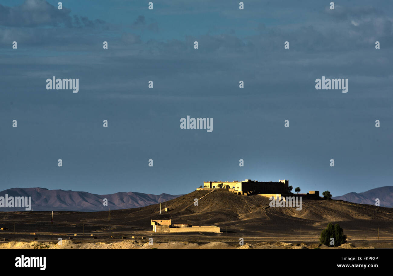 Sonnenaufgang über dem Erg Chebbi Baugebiet, Merzouga, Marokko Stockfoto