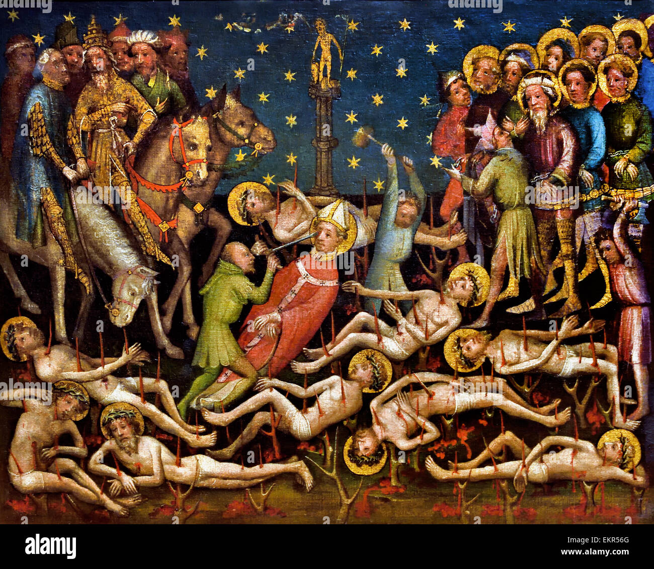 Martyrium der zehn Tausend Christen 1410 Meister (Meister) Der Kleinen Passion Köln 1400-1420 deutsche Deutschland Stockfoto