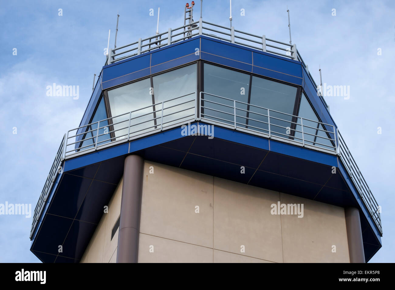 Air traffic control tower ATC für Klasse-D-Luftraum Flughafen der allgemeinen Luftfahrt in Georgetown, Texas Stockfoto