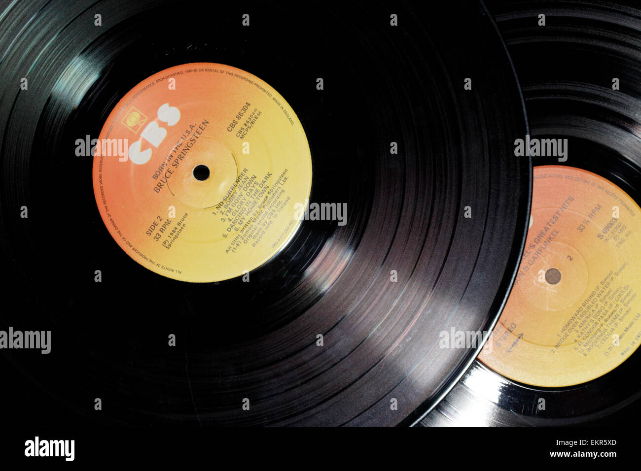 alten Cbs Lp Lps Vinyl-Schallplatten Stockfoto