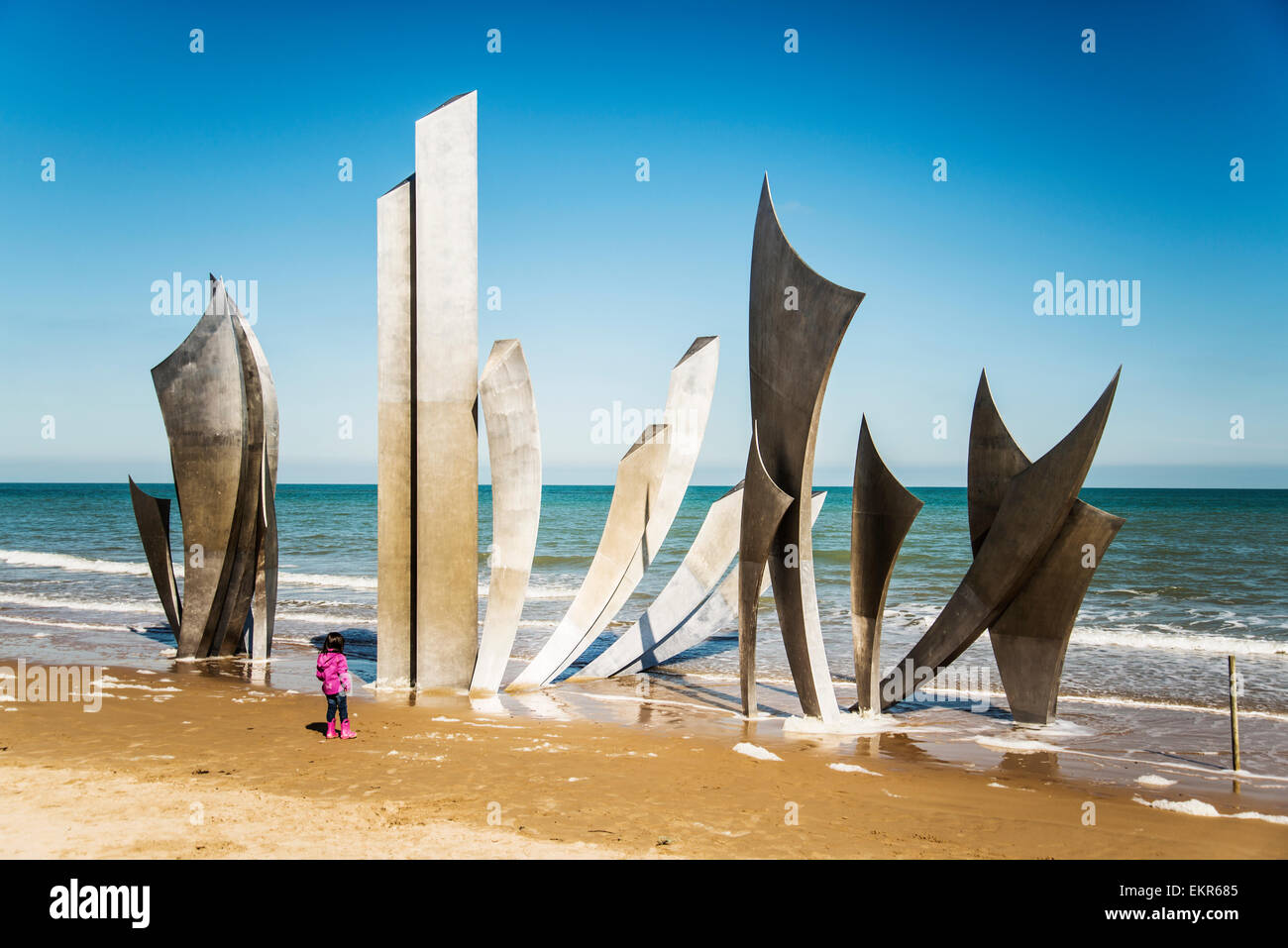Das Denkmal am Omaha Beach in der Normandie, Frankreich Stockfoto