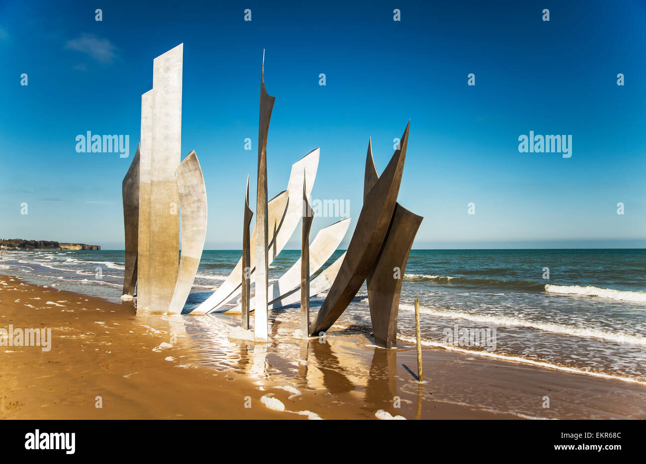 Das Denkmal am Omaha Beach in der Normandie, Frankreich Stockfoto