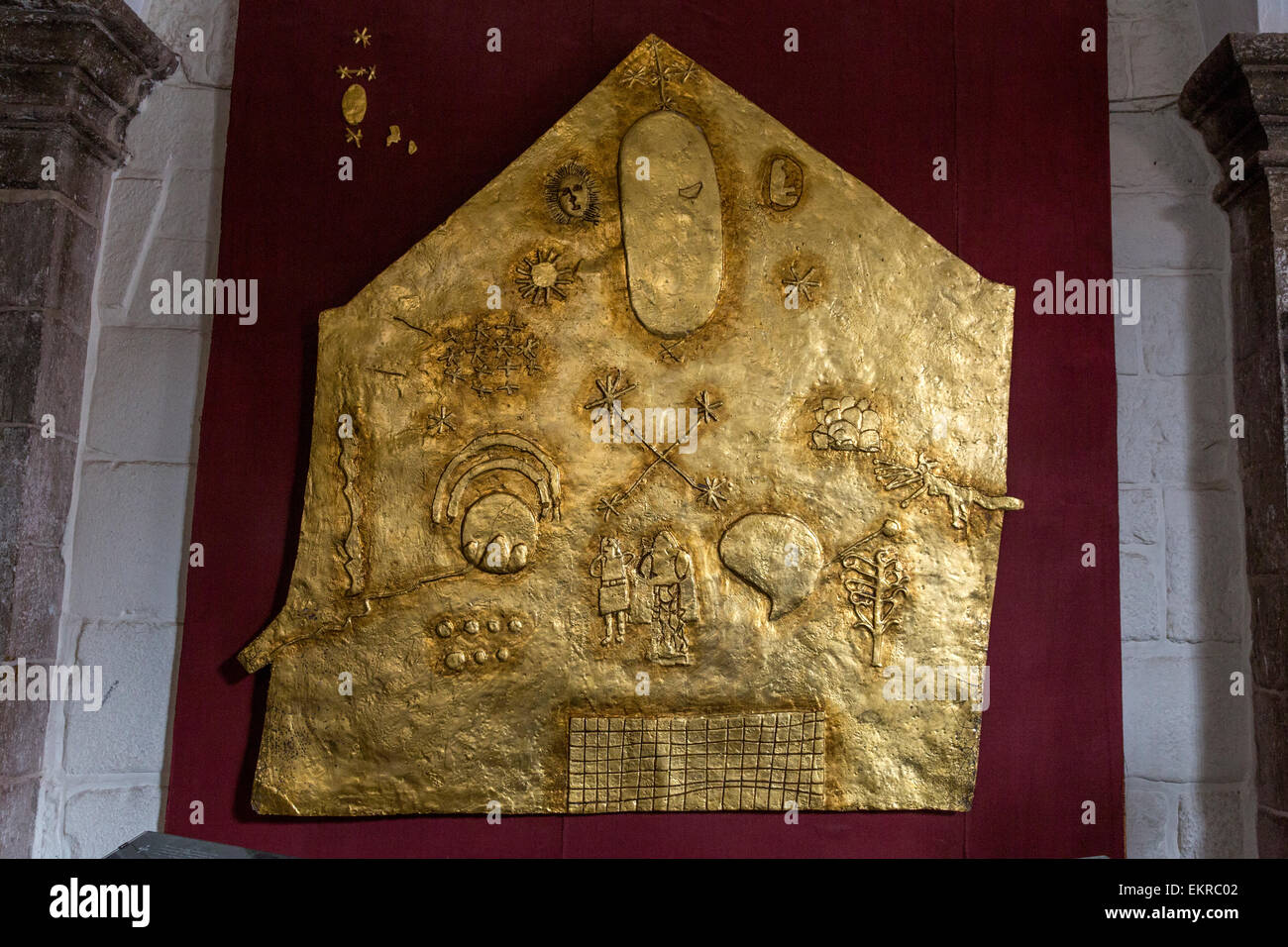 Peru, Cusco.  Qorikancha Inka Tempel.  Modell einer Strichzeichnung um 1613 von Inka Künstler und Autor gemacht. Stockfoto