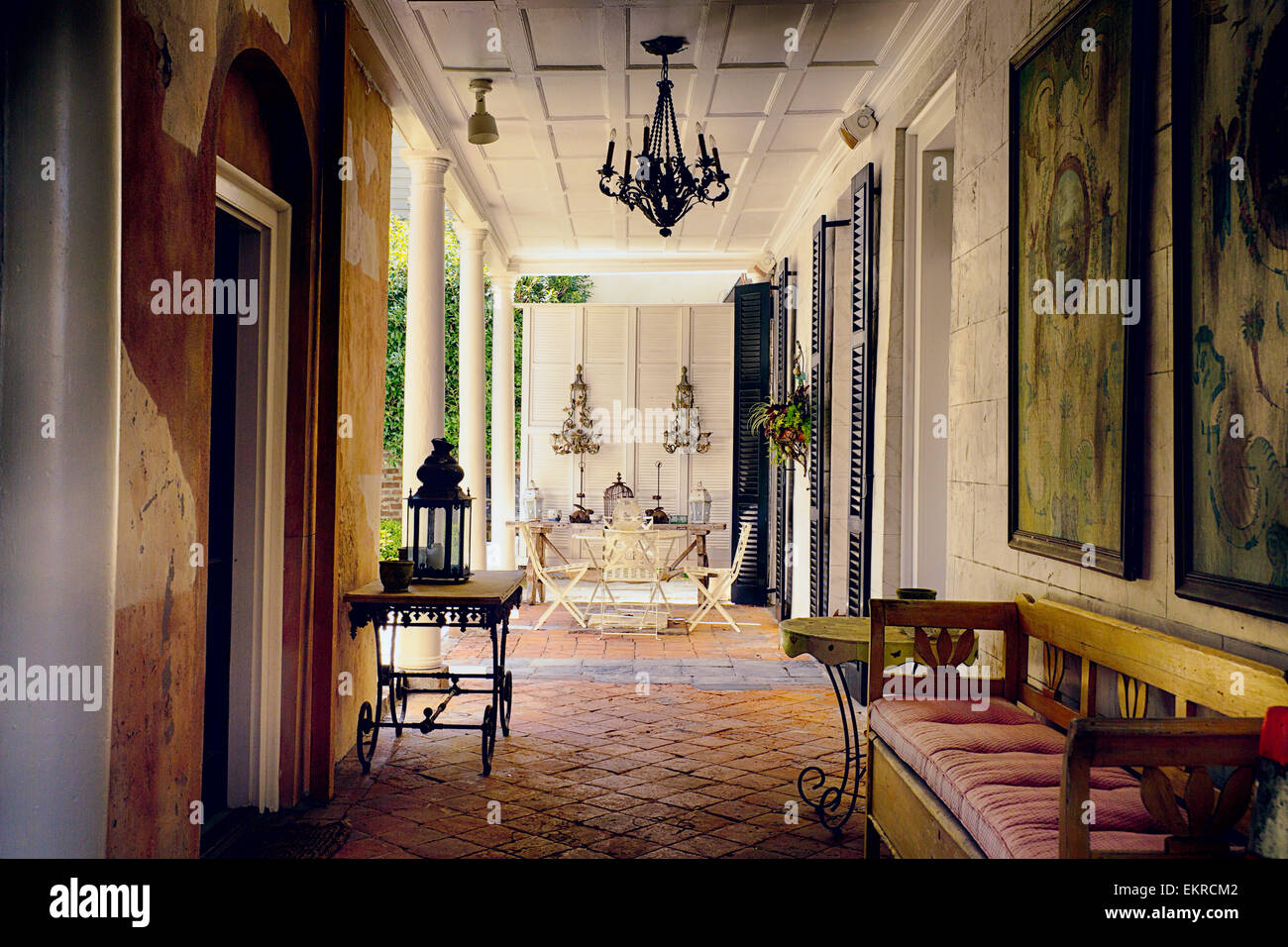 Stil der südlichen Terrasse, Charleston, South Carolina Stockfoto