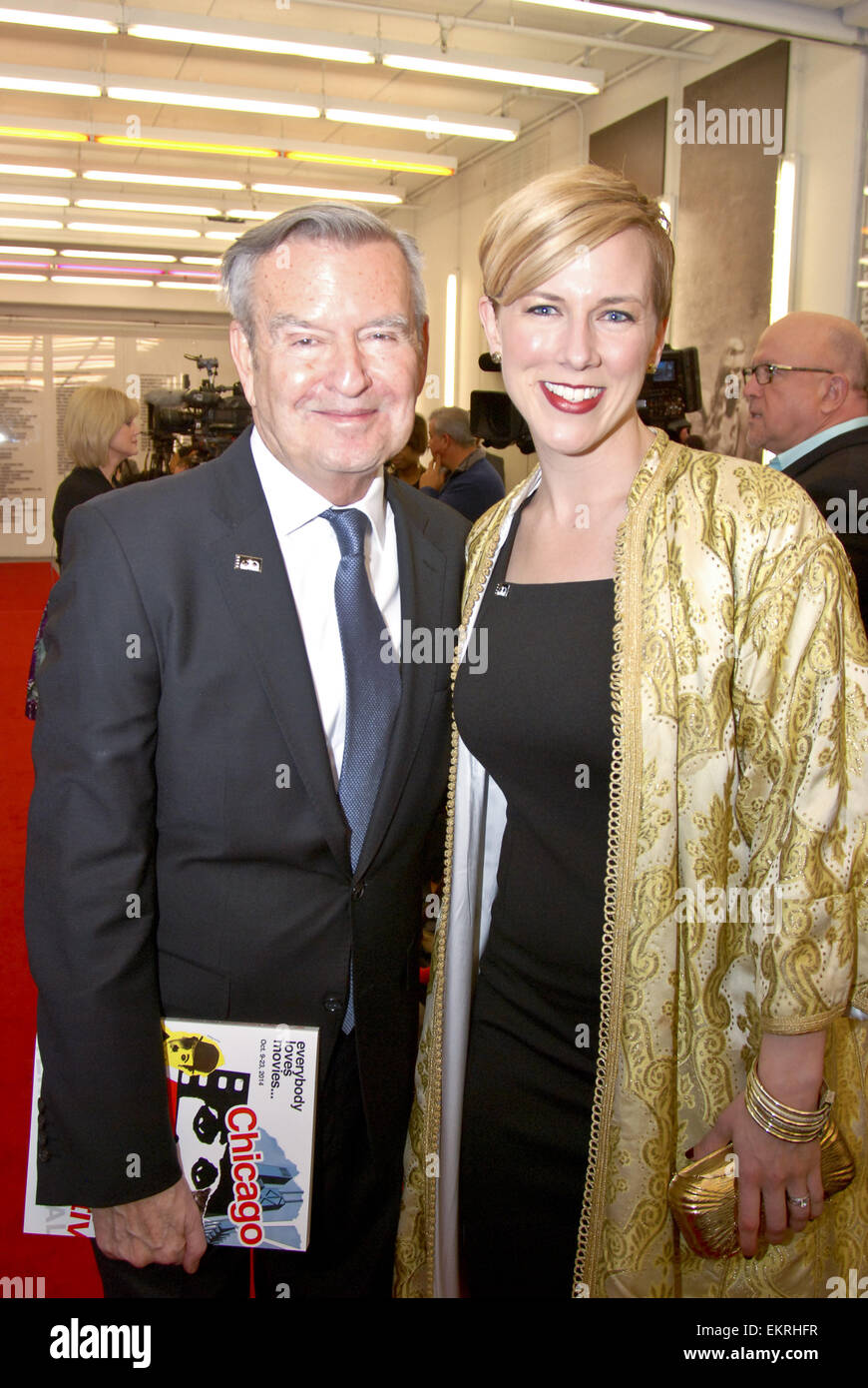Der 50. Chicago International Film Festival Opening Night roten Teppich Zeremonie für den Film "Fräulein Julie" Harris Theater am 9. Oktober 2014 Featuring: Michael Kutza, Grace McPhillips wo: Chicago, Illinois, USA bei: 9. Oktober 2014 Stockfoto