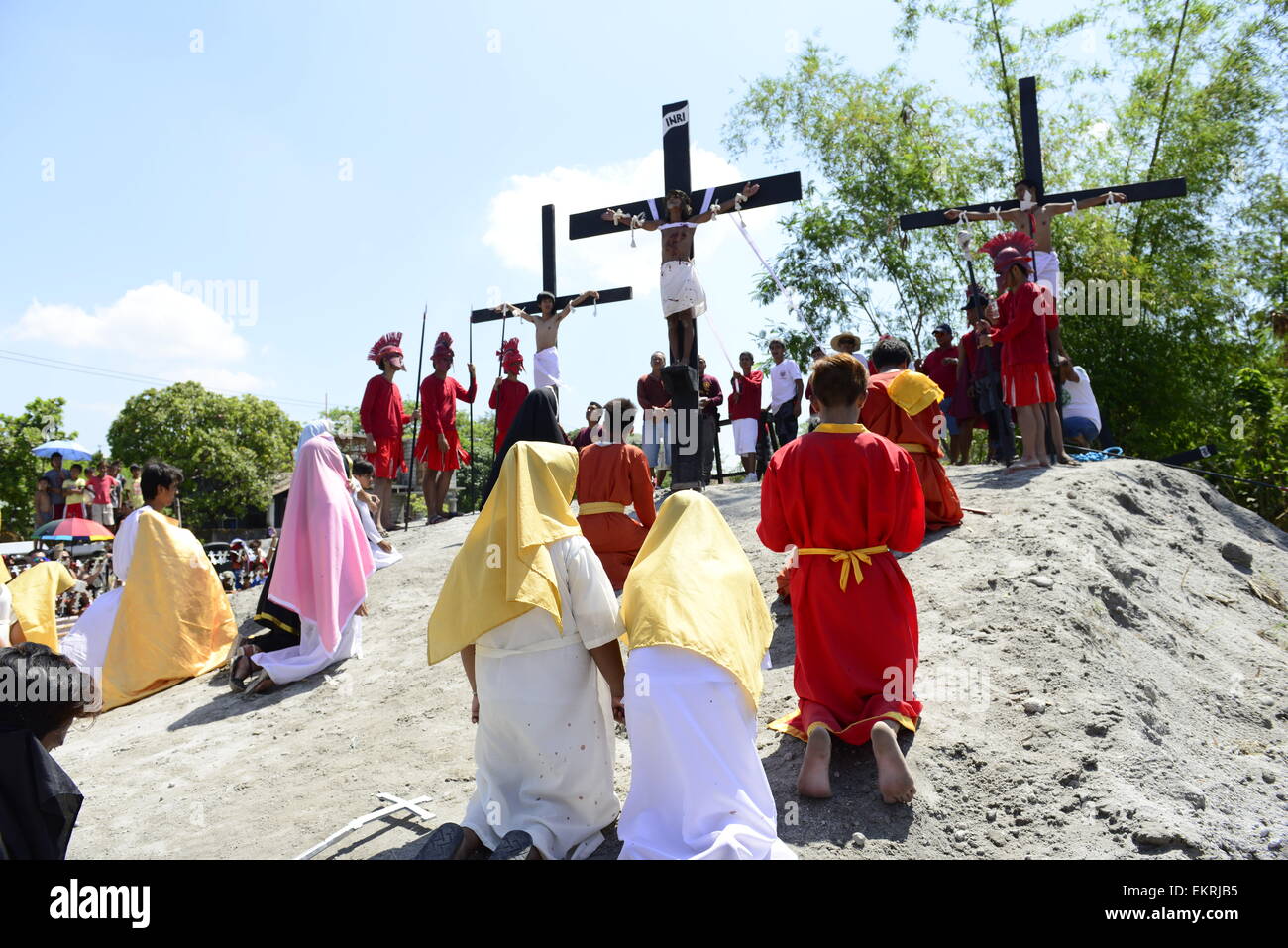 "Good Friday" Kreuzigungen in Pampanga, Philippinen. Stockfoto
