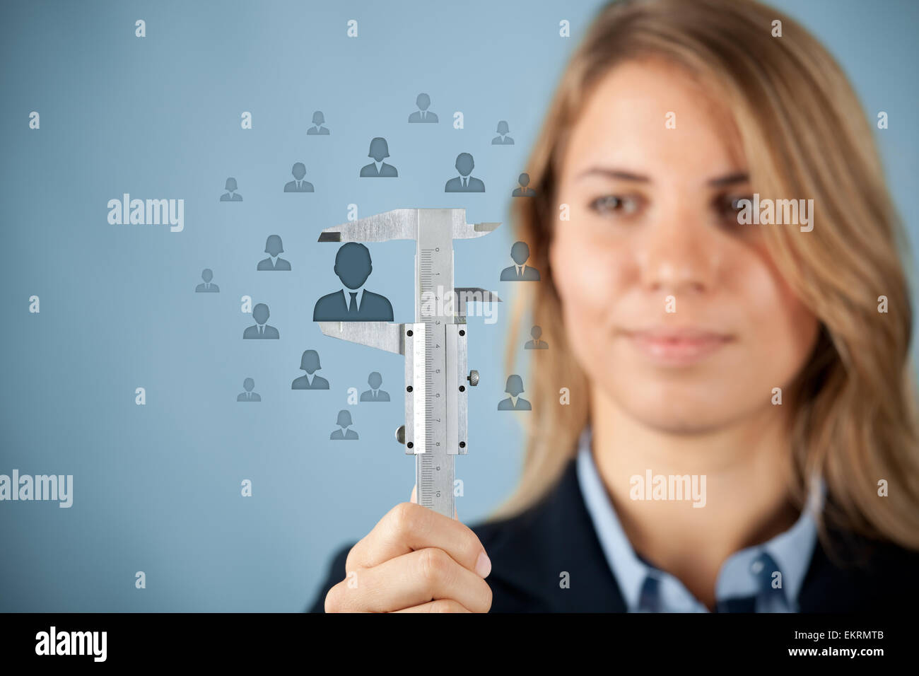 Human Resources Officer Maßnahme berufliche Weiterentwicklung, Verbesserung, Verdienst für Unternehmen oder Erfolg der Mitarbeiter, Mitarbeiter Konzept. Stockfoto