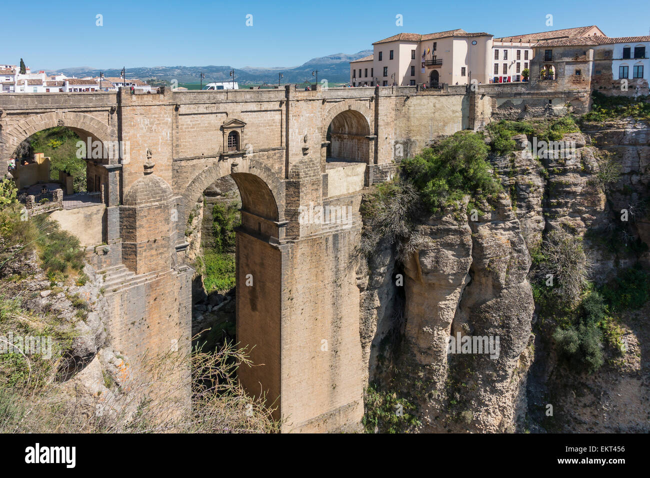 Puente Nuevo Brücke über die Schlucht-Ronda-Spanien Stockfoto