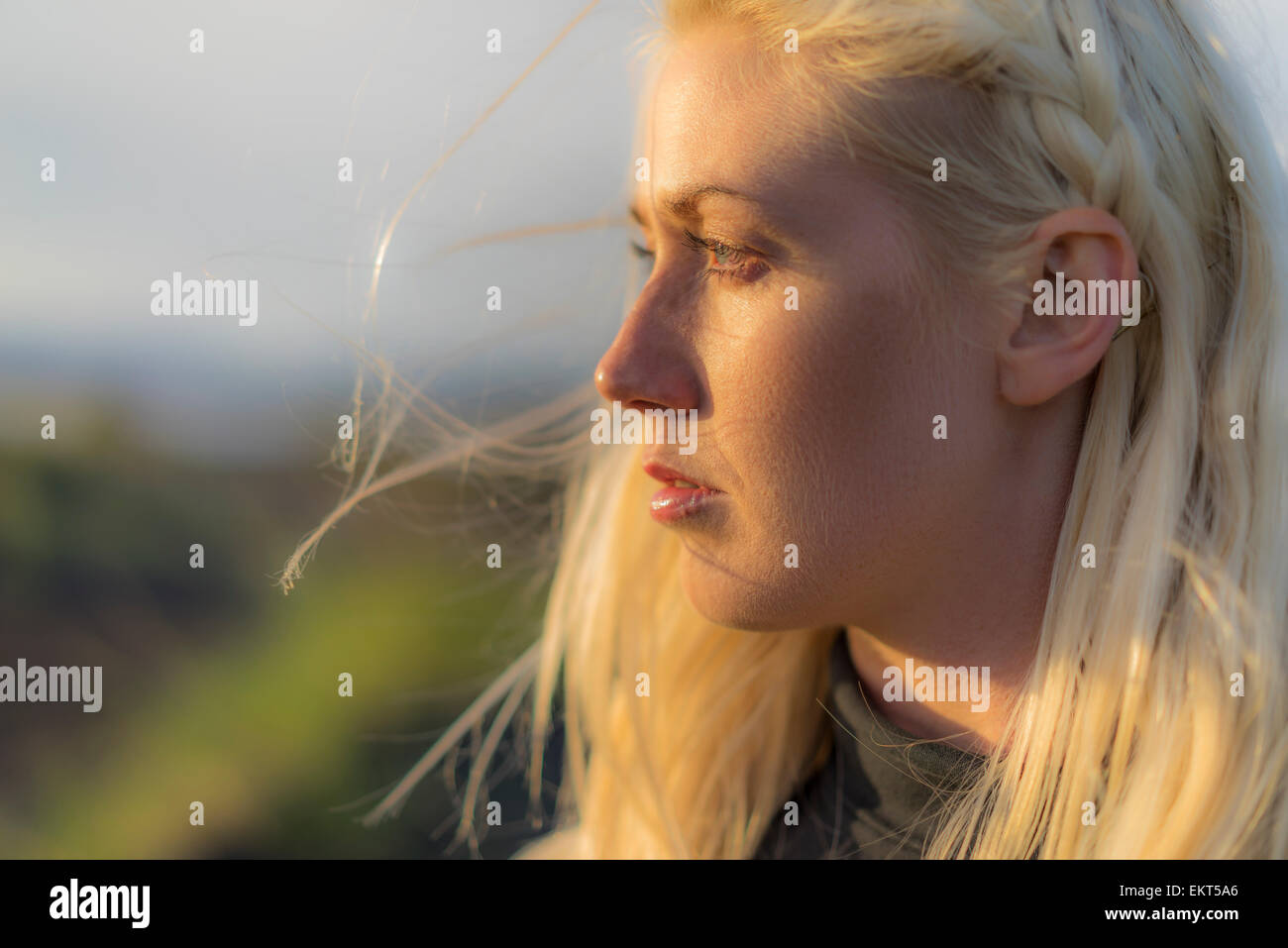 Porträt des isländischen Frau, Island Stockfoto