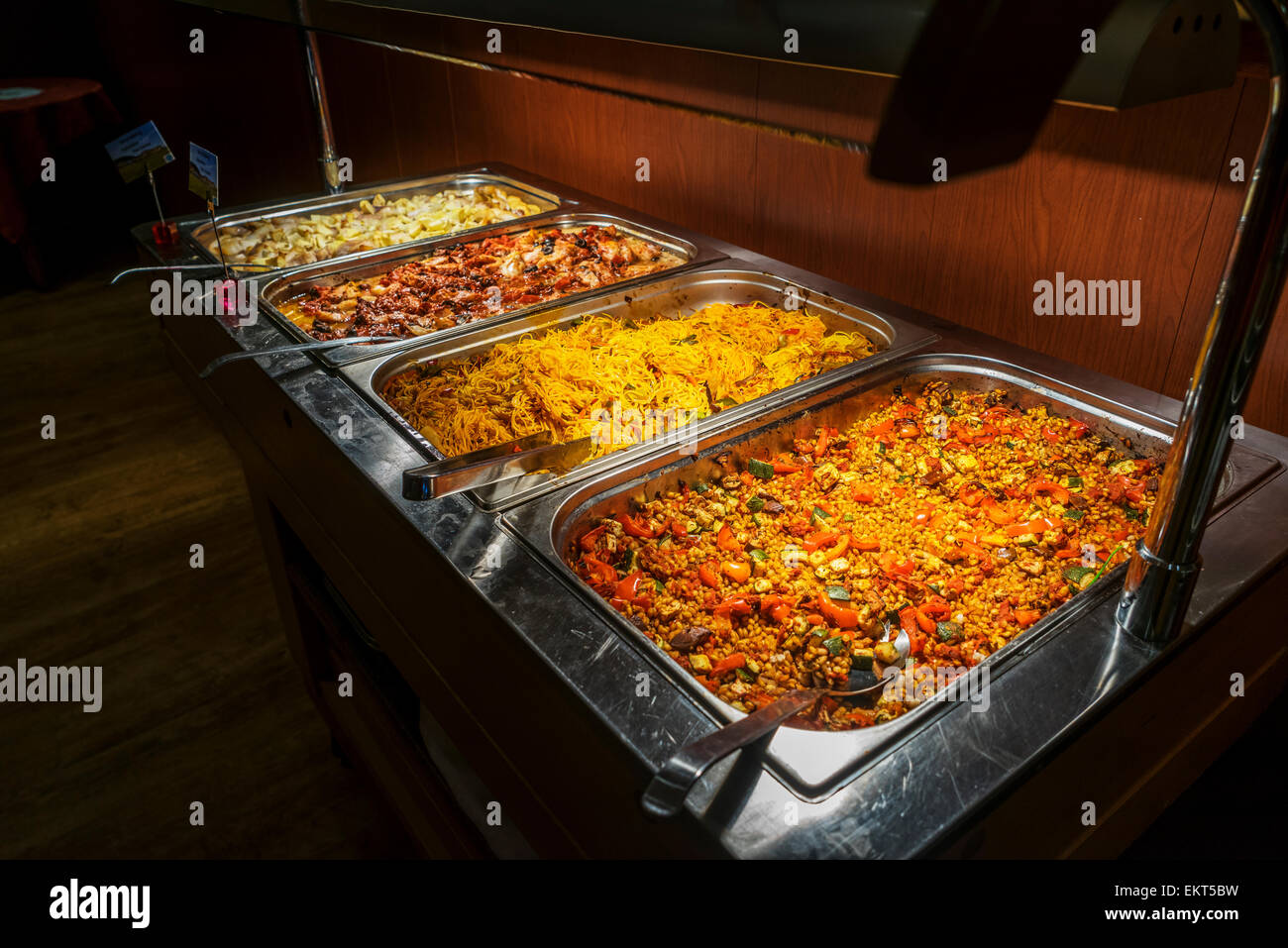 Buffet-Abendessen im Hotel Smyrlabjorg, Island Stockfoto