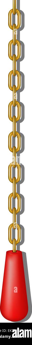 Alten Ziehgriff hängen Goldkette Stock Vektor