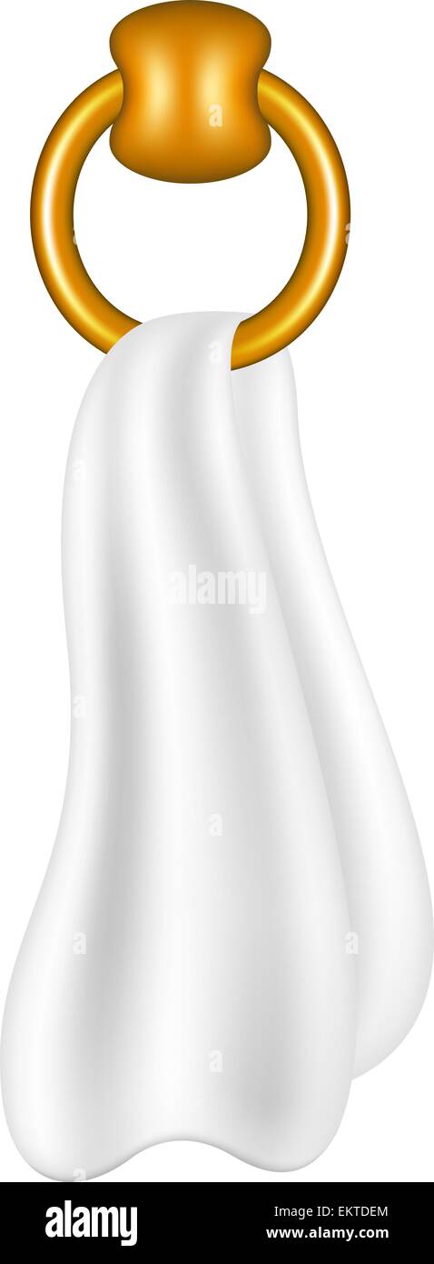 Ringförmige Halter mit weißen Handtuch Stock Vektor