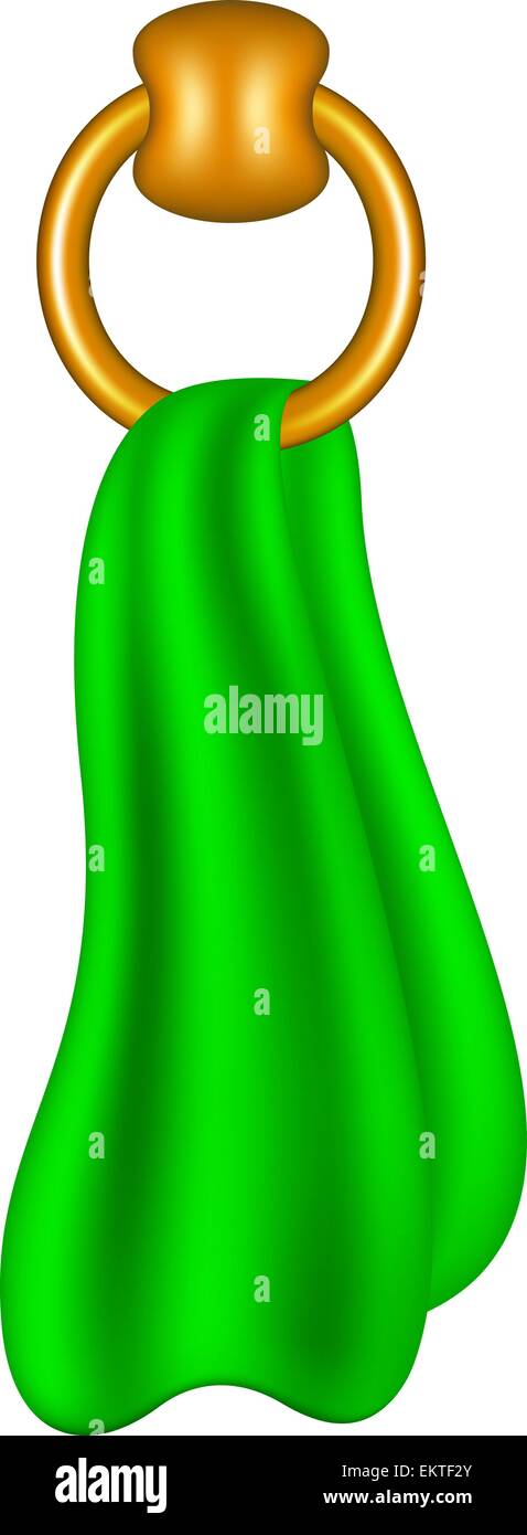 Ringförmige Halter mit grünen Handtuch Stock Vektor
