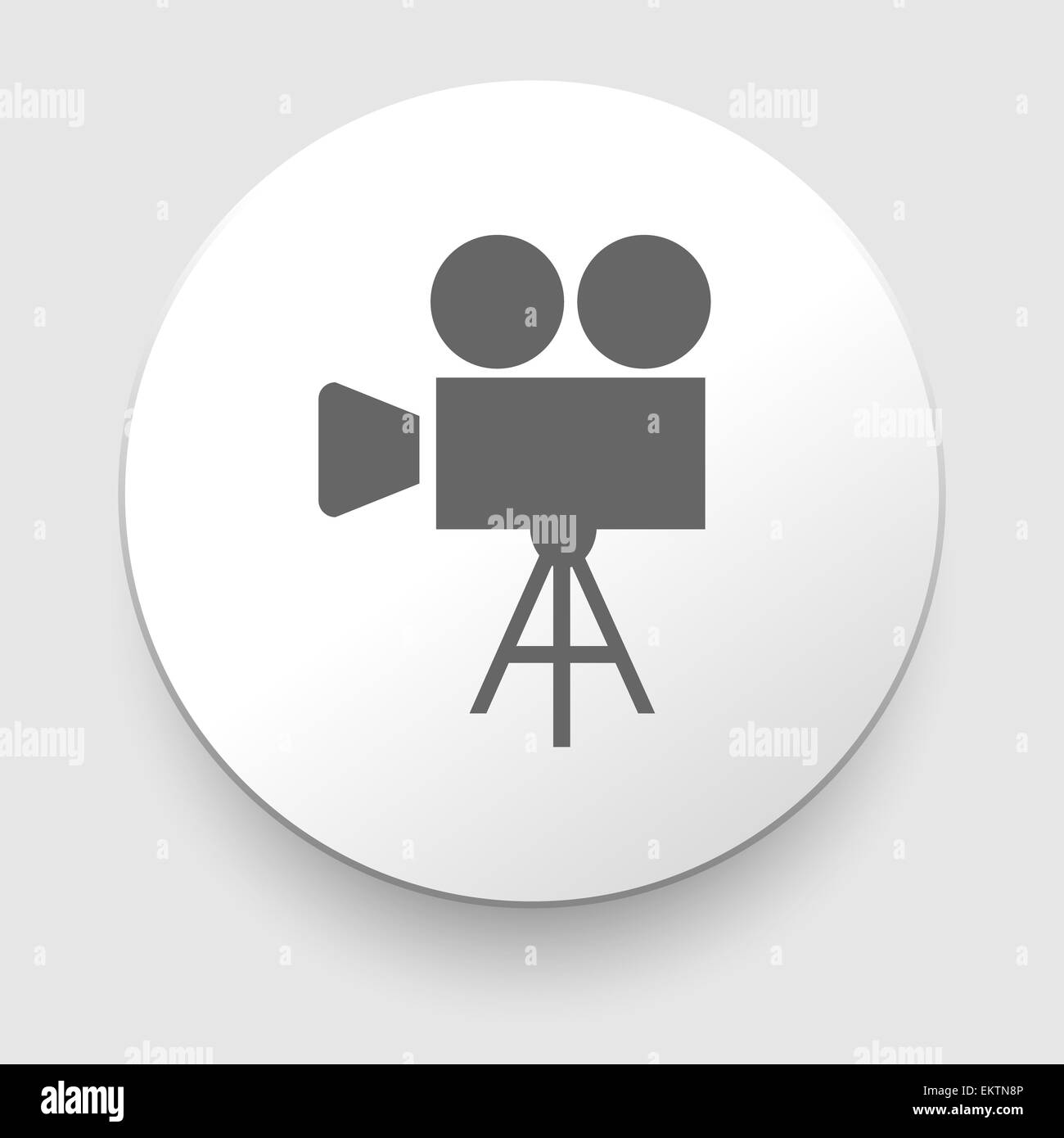 Film-Symbol auf grauem Hintergrund Stockfoto