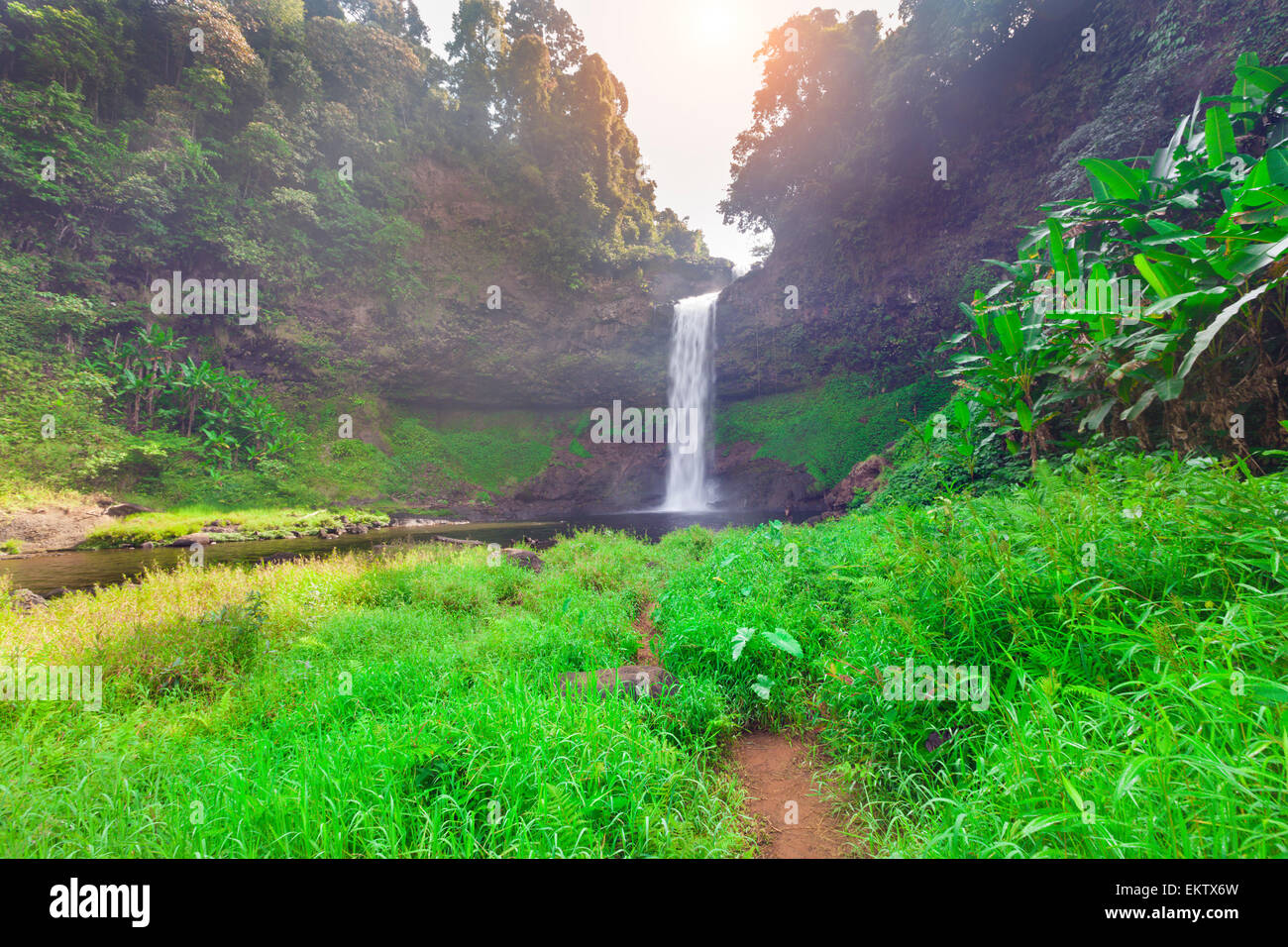 Tad E Tu Wasserfall, Bolaven Plateau, Pakse, Laos Stockfoto