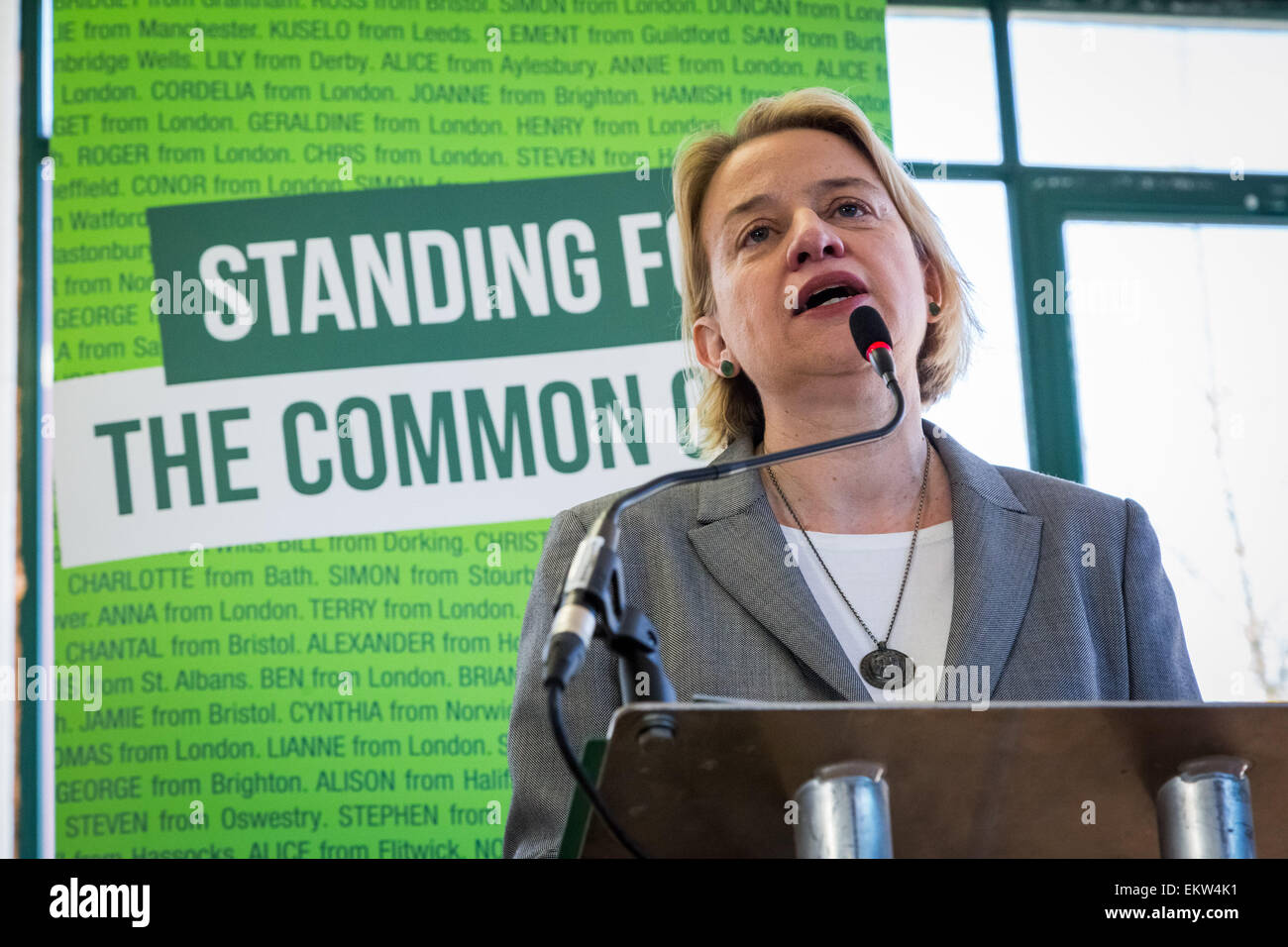 London, UK. 14. April 2015. Grüne Partei General Wahlprogramm Start Credit: Guy Corbishley/Alamy Live-Nachrichten Stockfoto