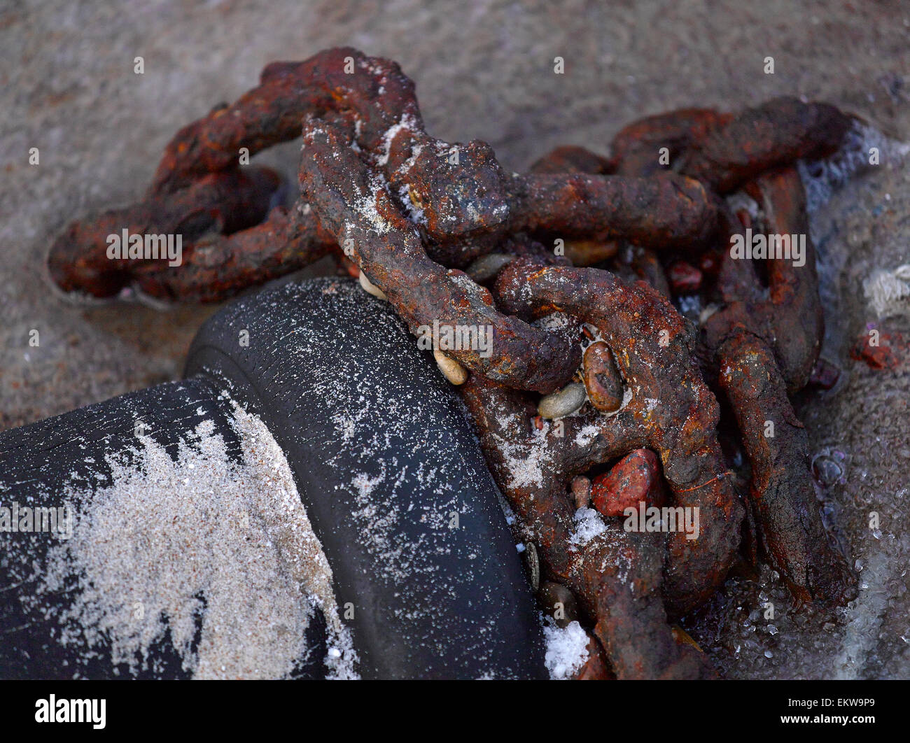 Absturz-Still-Leben am Meer Stockfoto