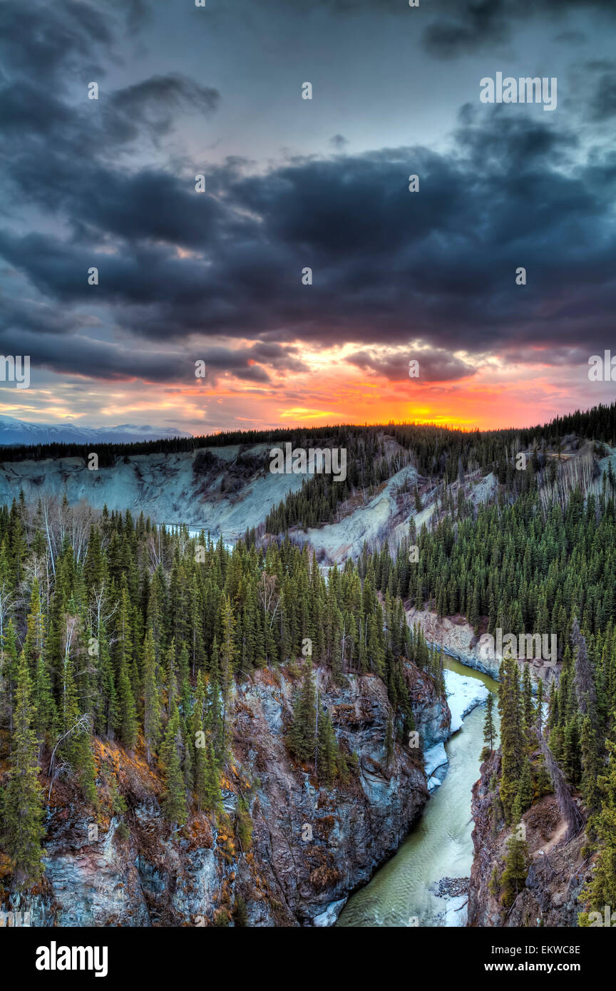Alaska, Wrangell St. Elias, Kuskulana-River-canyon Stockfoto