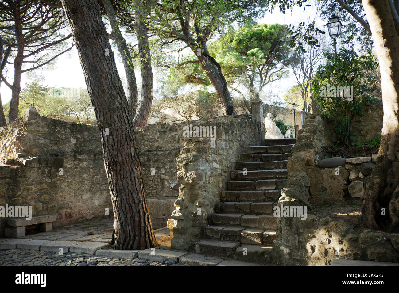 Castelo de São Jorge Gelände in Lissabon - Portugal Stockfoto
