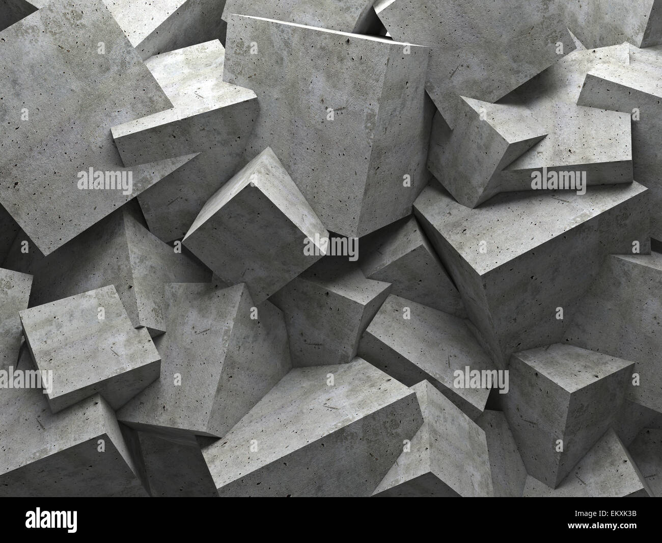 3d Cube Wand Hintergrund Beton Stockfoto