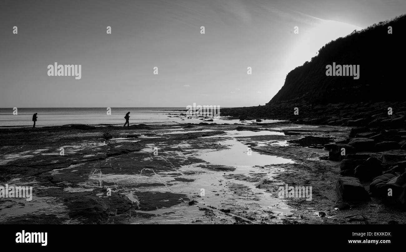 Kimmeridge Bay, Dorset bei Sonnenuntergang, Januar 2015 Stockfoto