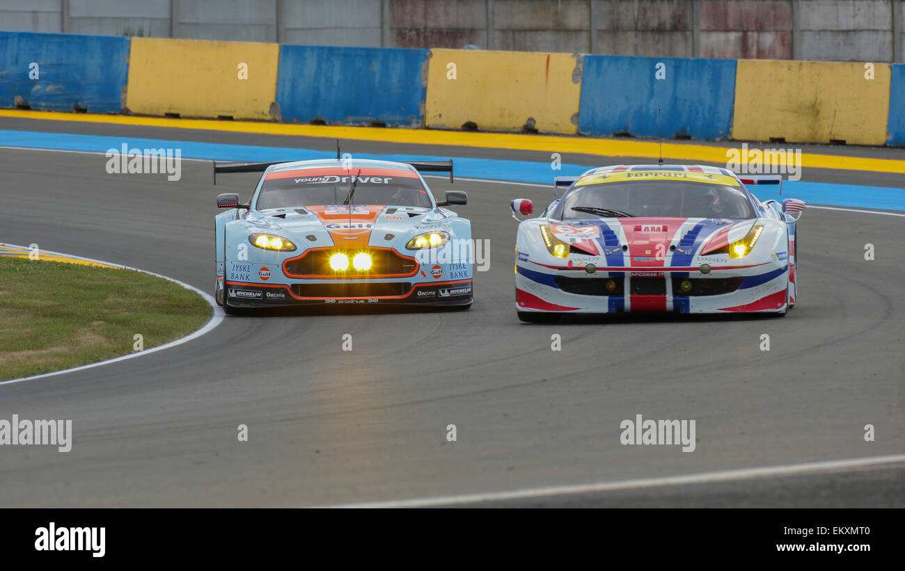 LE MANS, Frankreich - 11. Juni 2014: Ferrari 458 Italia (#62, LM GTE AM) Stockfoto