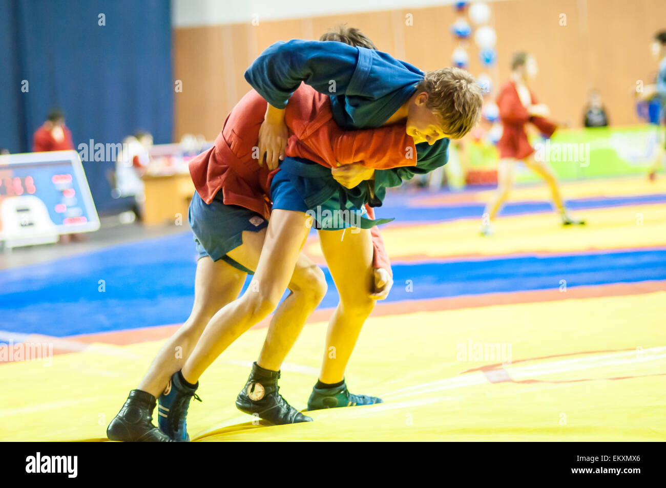 Orenburg Sambo Meisterschaft auf dem 75-Jahrestag der russischen Sambo Federation. 17.11.2013, Stadt Orenburg, südlichen Ural, Russland Stockfoto