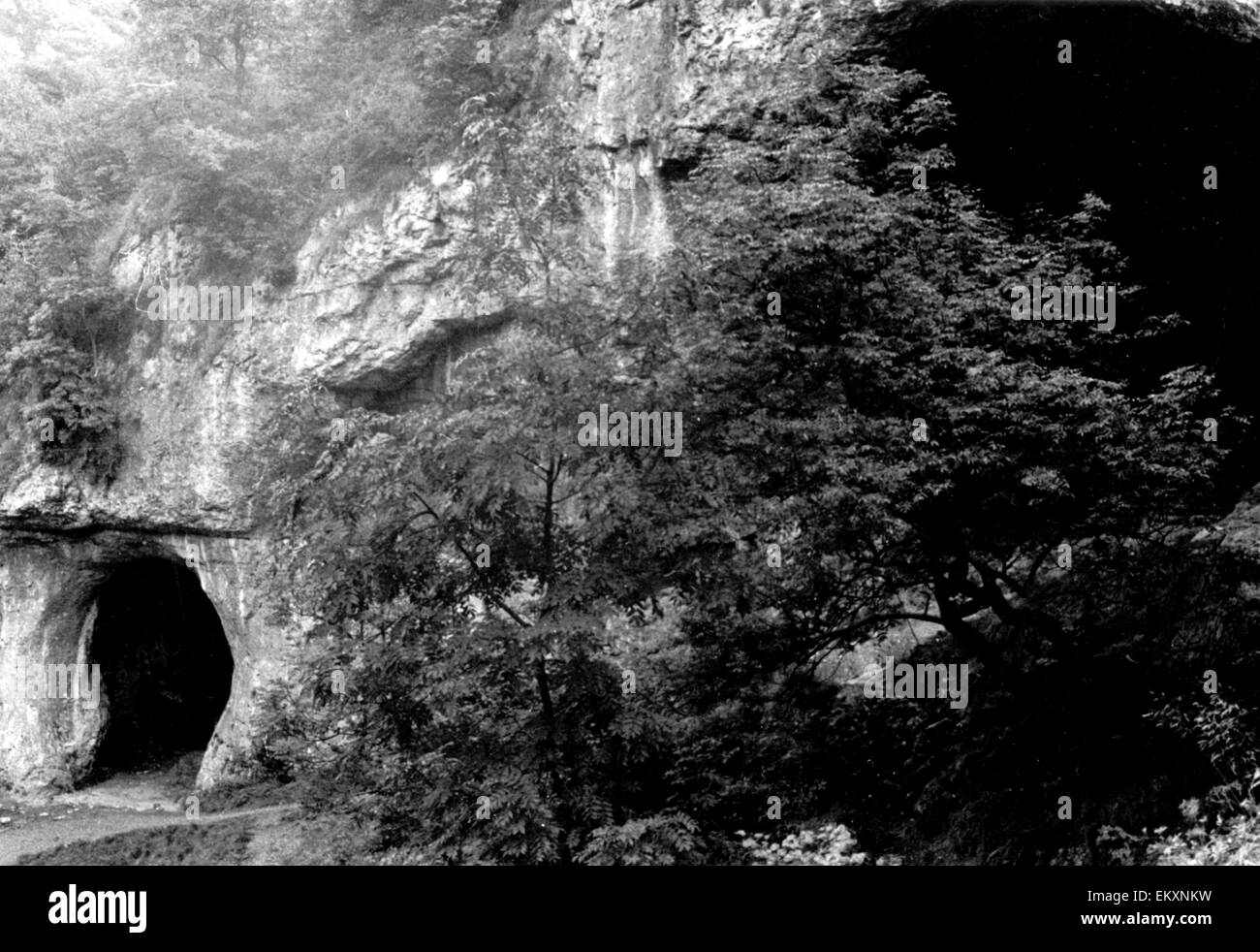 Eines der Taube Löcher in Dovedale, Derbyshire. 1970 Stockfoto