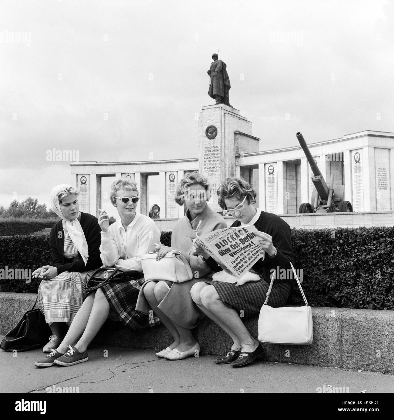 Ost-West-Berliner Grenze. 13. August 1961. Stockfoto