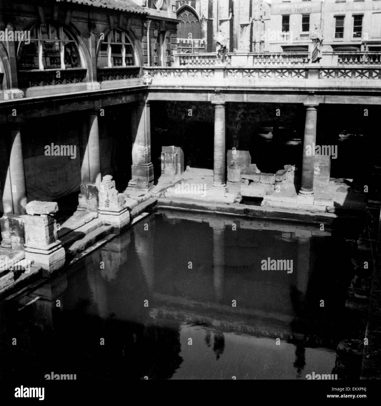 Roman Baths in der Stadt Bath, Somerset. 1958 Stockfoto