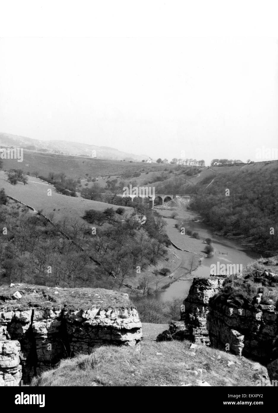 Derwent River in der Nähe von Beeley, Derbyshire. 1970 Stockfoto