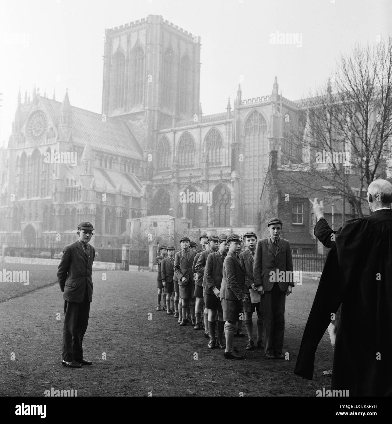 York Minster allgemeine Ansicht. 3. April 1961. Stockfoto